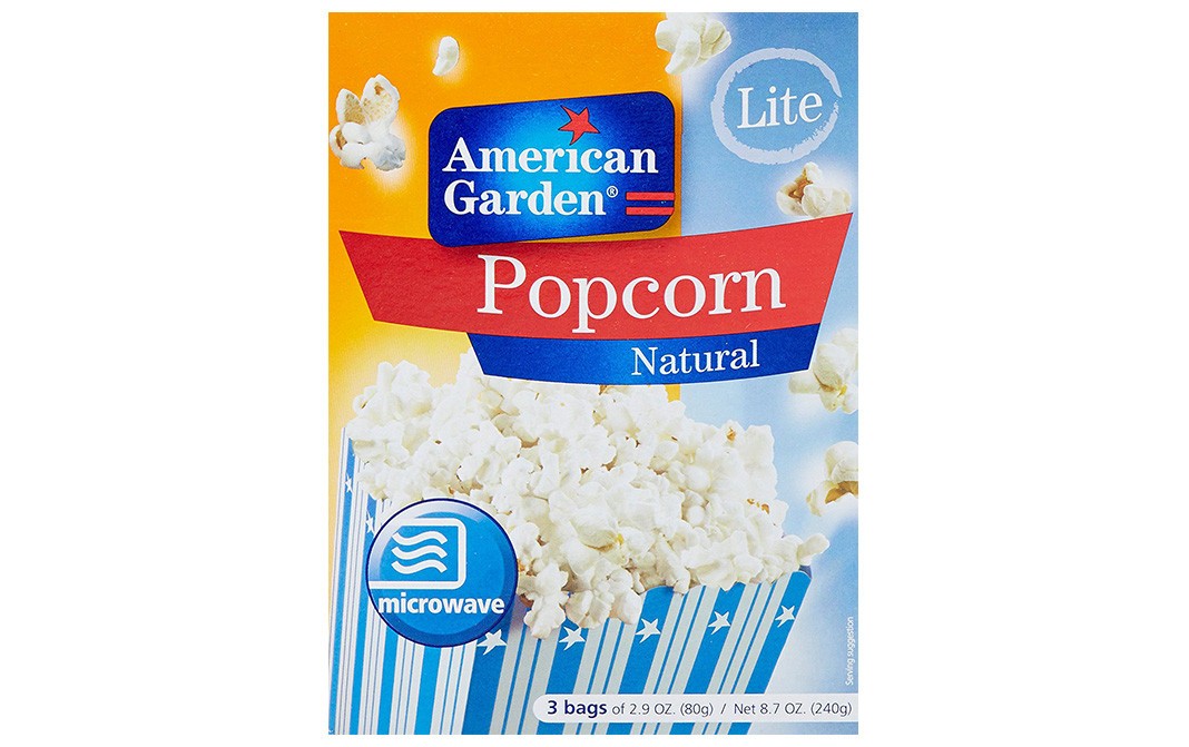 American Garden Popcorn Natural Lite    Box  240 grams